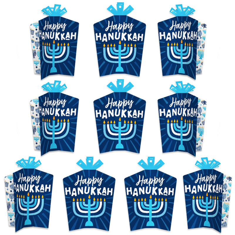 Hanukkah Menorah - Table Decorations - Chanukah Holiday Party Fold and Flare Centerpieces - 10 Count