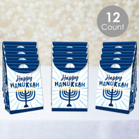Hanukkah Menorah - Chanukah Holiday Gift Favor Bags - Party Goodie Boxes - Set of 12