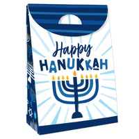 Hanukkah Menorah - Chanukah Holiday Gift Favor Bags - Party Goodie Boxes - Set of 12