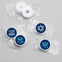 Hanukkah Menorah - Chanukah Holiday Party Round Candy Sticker Favors - Labels Fit Chocolate Candy (1 sheet of 108)