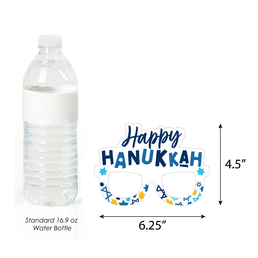 Hanukkah Menorah Glasses - Paper Card Stock Chanukah Holiday Party Photo Booth Props Kit - 10 Count