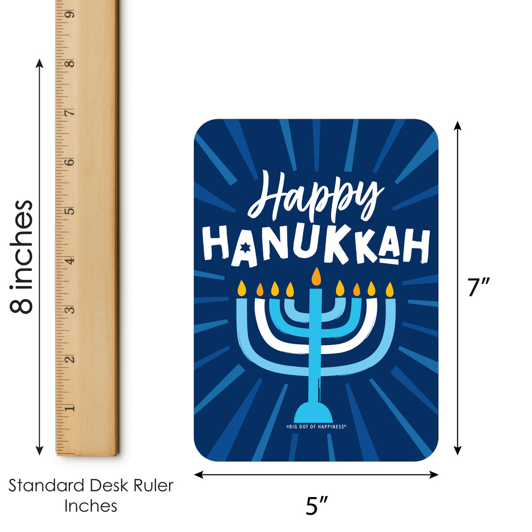 Hanukkah Menorah - Bingo Cards and Markers - Chanukah Holiday Party Bingo Game - Set of 18