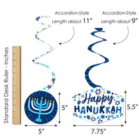 Hanukkah Menorah - Chanukah Holiday Party Hanging Decor - Party Decoration Swirls - Set of 40