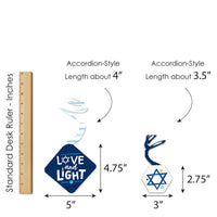 Hanukkah Menorah - Chanukah Holiday Party Hanging Decor - Party Decoration Swirls - Set of 40