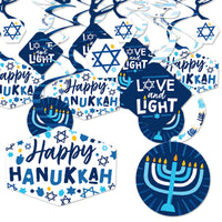 Hanukkah Menorah - Chanukah Holiday Party Hanging Decor - Party Decoration Swirls - Set of 40