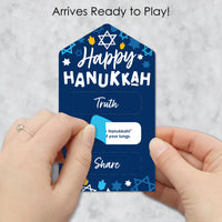 Hanukkah Menorah - Chanukah Holiday Party Game Pickle Cards - Truth, Dare, Share Pull Tabs - Set of 12