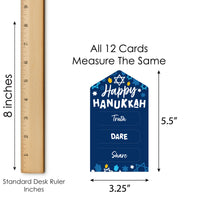 Hanukkah Menorah - Chanukah Holiday Party Game Pickle Cards - Truth, Dare, Share Pull Tabs - Set of 12