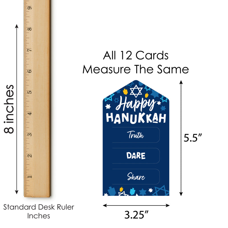 Hanukkah Menorah - Chanukah Holiday Party Game Pickle Cards - Truth, Dare, Share Pull Tabs - Set of 12