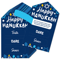 Hanukkah Menorah - Chanukah Holiday Party Game Pickle Cards - Truth, Dare, Share Pull Tabs - Set of 12
