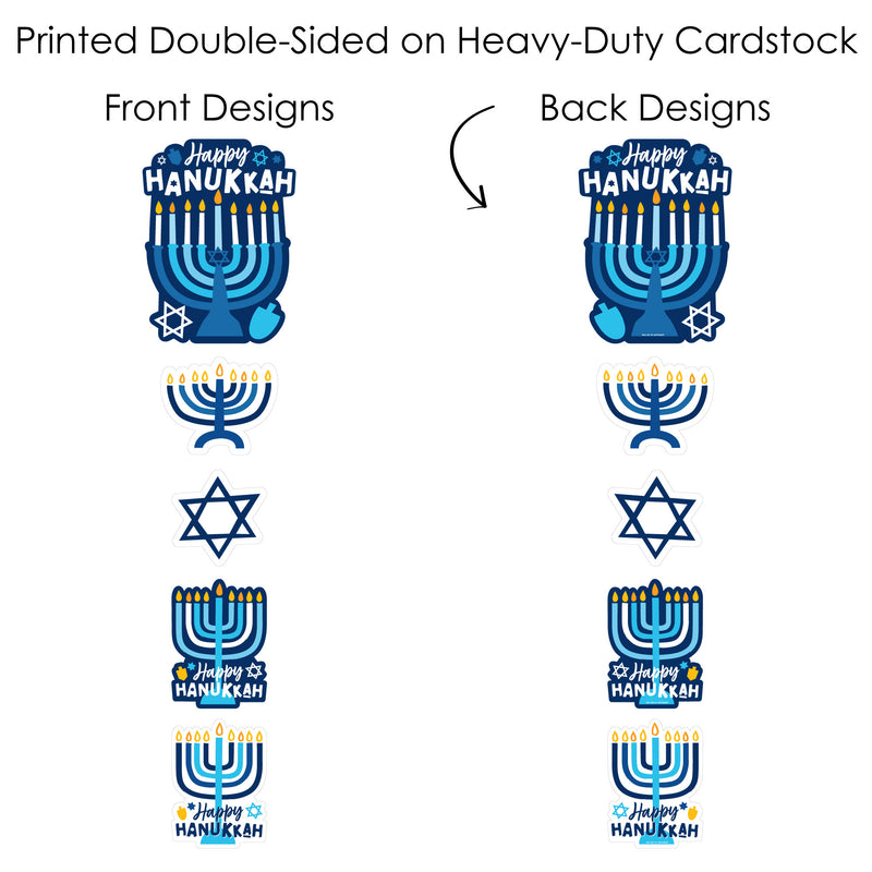Hanukkah Menorah - Chanukah Holiday Party Centerpiece Sticks - Showstopper Table Toppers - 35 Pieces