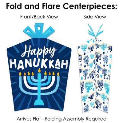 Hanukkah Menorah - Chanukah Holiday Party Decor and Confetti - Terrific Table Centerpiece Kit - Set of 30