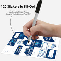 Hanukkah Menorah - Assorted Chanukah Holiday Party Gift Tag Labels - To and From Stickers - 12 Sheets - 120 Stickers