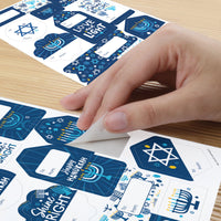 Hanukkah Menorah - Assorted Chanukah Holiday Party Gift Tag Labels - To and From Stickers - 12 Sheets - 120 Stickers