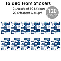 Hanukkah Menorah - Assorted Chanukah Holiday Party Gift Tag Labels - To and From Stickers - 12 Sheets - 120 Stickers