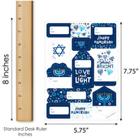 Hanukkah Menorah - Assorted Chanukah Holiday Party Gift Tag Labels - To and From Stickers - 12 Sheets - 120 Stickers