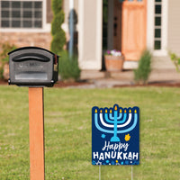 Hanukkah Menorah - Outdoor Lawn Sign - Chanukah Holiday Party Yard Sign - 1 Piece