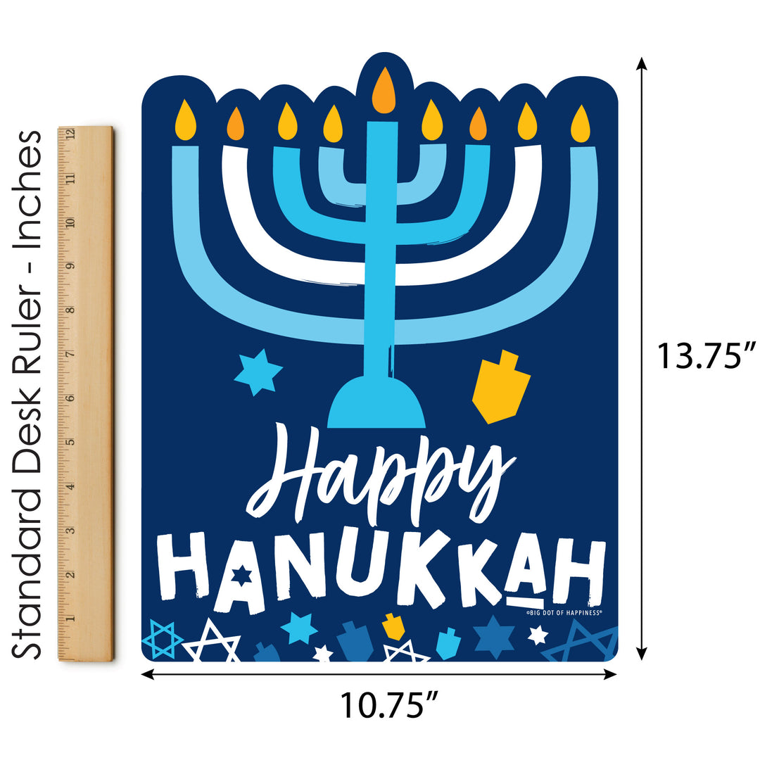 Hanukkah Menorah - Outdoor Lawn Sign - Chanukah Holiday Party Yard Sign - 1 Piece
