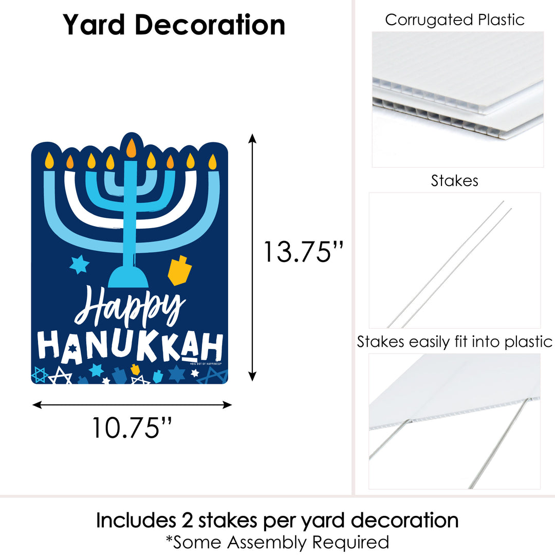 Hanukkah Menorah - Outdoor Lawn Sign - Chanukah Holiday Party Yard Sign - 1 Piece