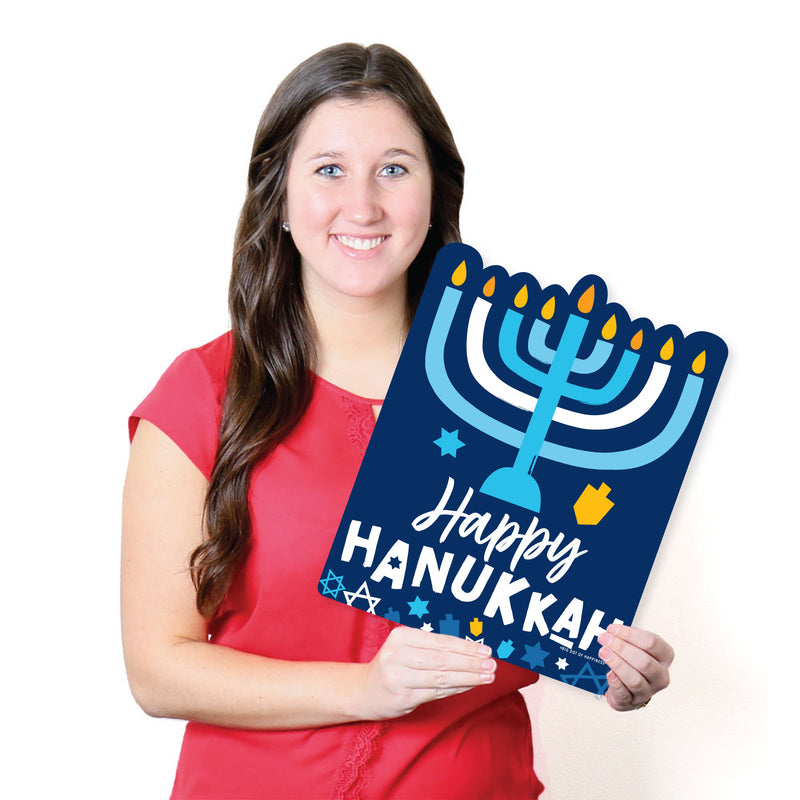 Hanukkah Menorah - Outdoor Lawn Sign - Chanukah Holiday Party Yard Sign - 1 Piece