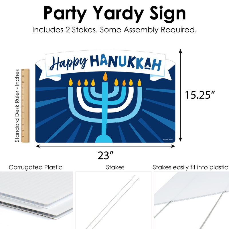 Hanukkah Menorah - Chanukah Holiday Party Yard Sign Lawn Decorations - Happy Hanukkah Party Yardy Sign