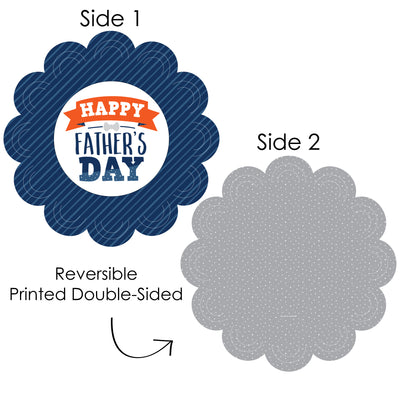 Happy Father's Day - We Love Dad Party Round Table Decorations - Paper Chargers - Place Setting For 12