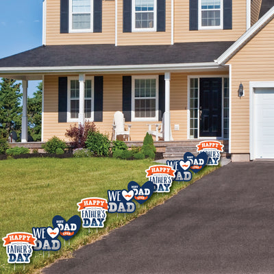 Happy Father's Day - Lawn Decorations - Outdoor We Love Dad Party Yard Decorations - 10 Piece