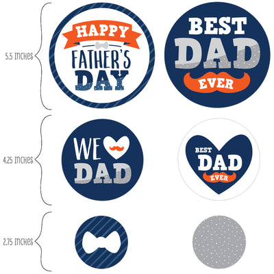 Happy Father's Day - We Love Dad Party Giant Circle Confetti - Party Decorations - Large Confetti 27 Count
