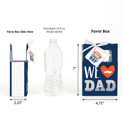 Happy Father's Day - We Love Dad Party Favor Boxes - Set of 12
