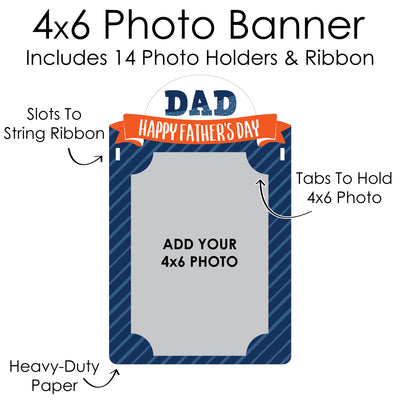 Happy Father's Day - DIY We Love Dad Party Decor - Picture Display - Photo Banner
