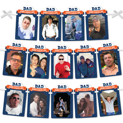 Happy Father's Day - DIY We Love Dad Party Decor - Picture Display - Photo Banner