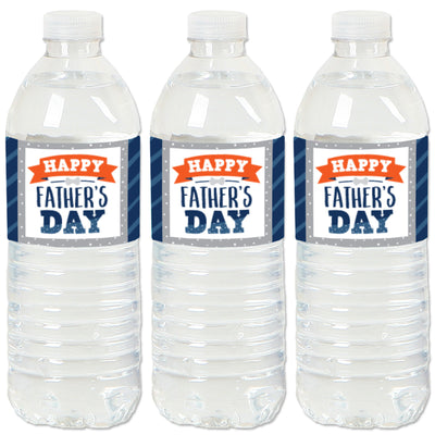 Happy Father's Day - We Love Dad Party Water Bottle Sticker Labels - Set of 20