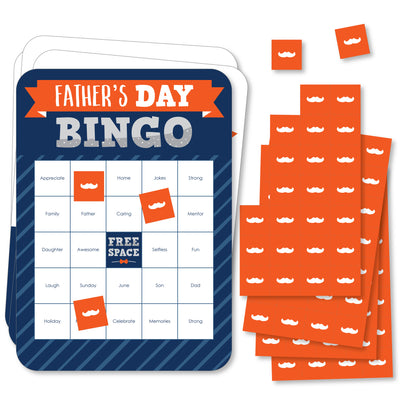 Happy Father's Day - Bingo Cards and Markers - We Love Dad Party Bingo Game - Set of 18
