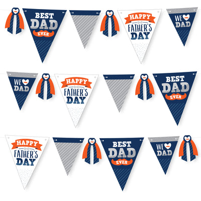 Happy Father's Day - DIY We Love Dad Party Pennant Garland Decoration - Triangle Banner - 30 Pieces