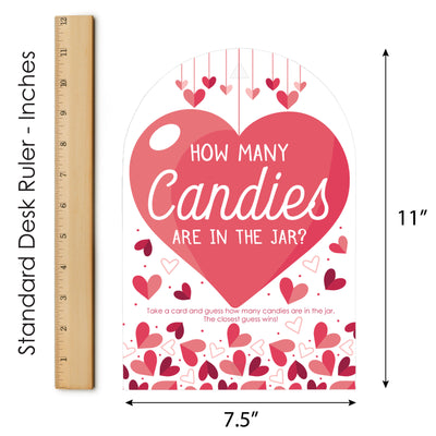 Happy Galentine’s Day - How Many Candies Valentine’s Day Party Game - 1 Stand and 40 Cards - Candy Guessing Game