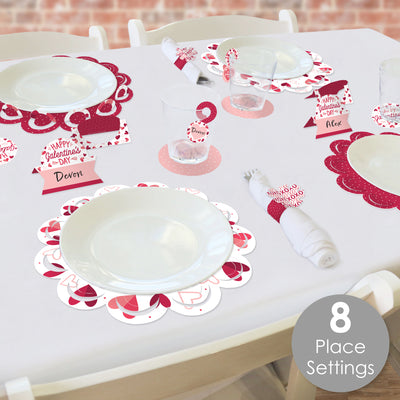 Happy Galentine’s Day - Valentine’s Day Party Paper Charger and Table Decorations - Chargerific Kit - Place Setting for 8