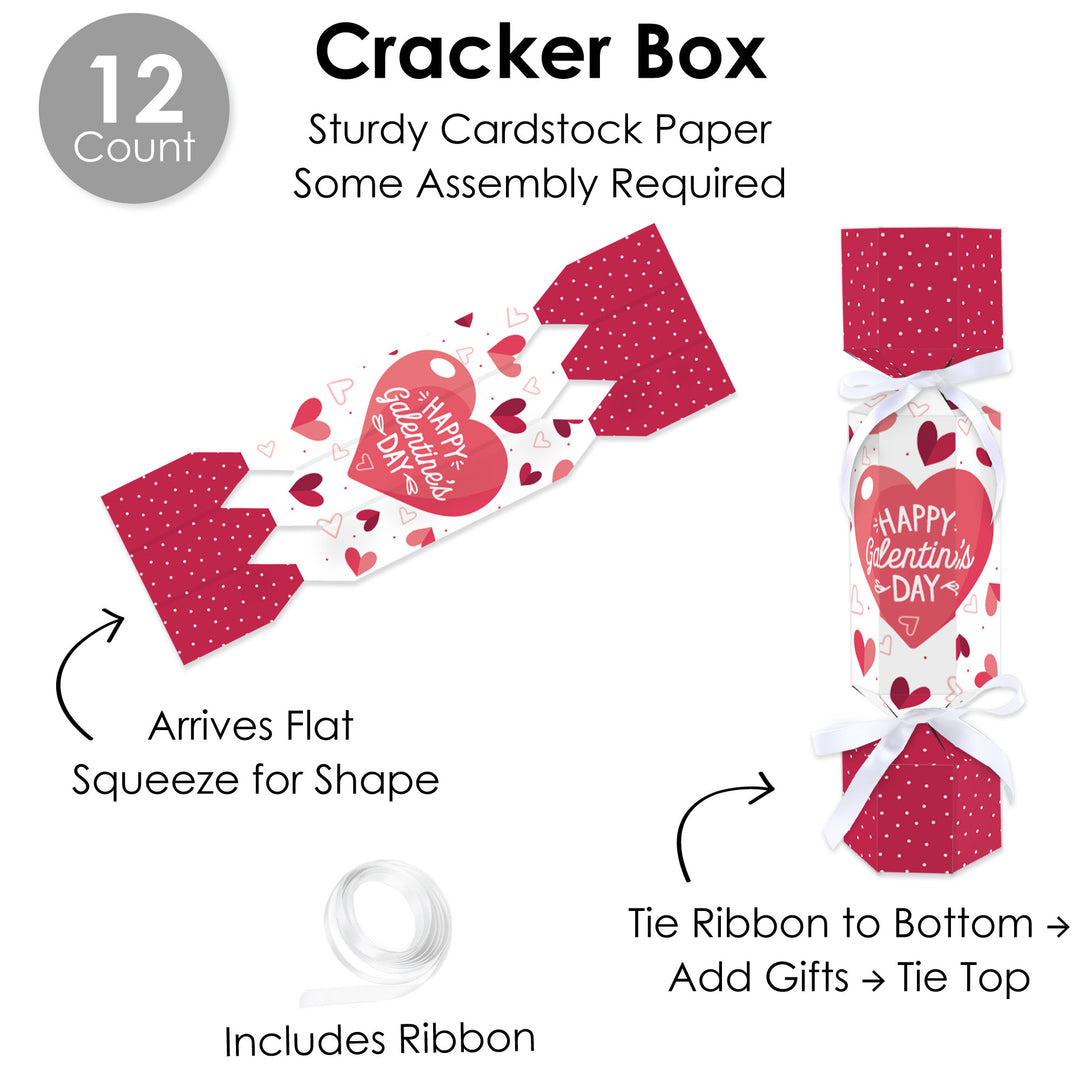 Happy Galentine’s Day - No Snap Valentine’s Day Party Table Favors - DIY Cracker Boxes - Set of 12