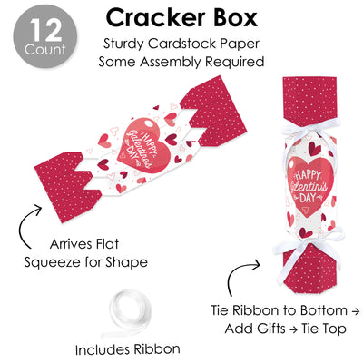 Happy Galentine’s Day - No Snap Valentine’s Day Party Table Favors - DIY Cracker Boxes - Set of 12