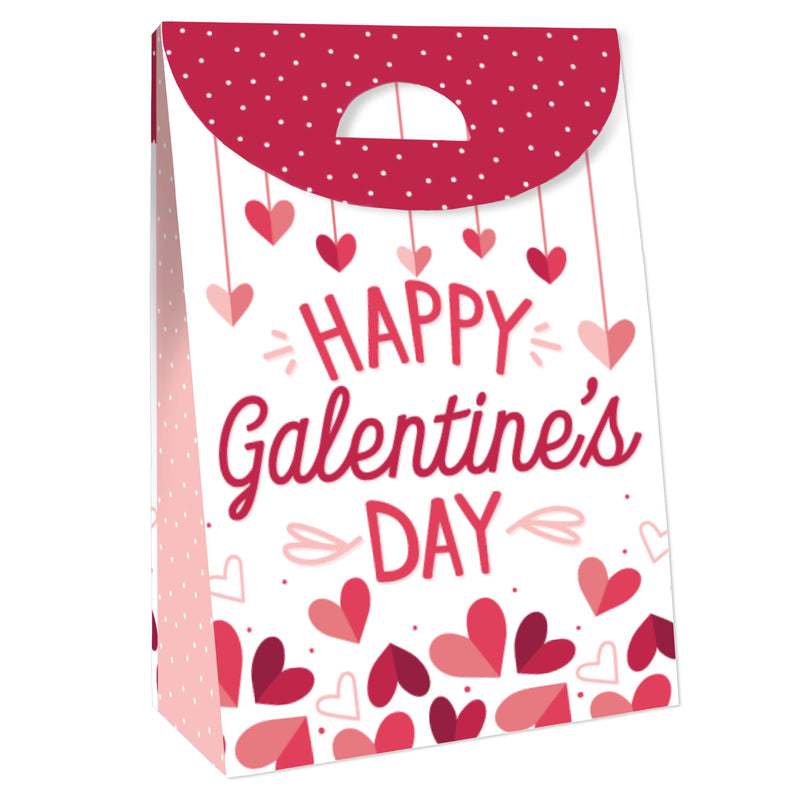 Happy Galentine’s Day - Valentine’s Day Gift Favor Bags - Party Goodie Boxes - Set of 12