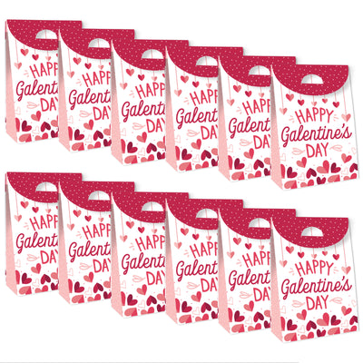 Happy Galentine’s Day - Valentine’s Day Gift Favor Bags - Party Goodie Boxes - Set of 12