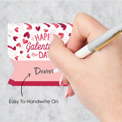 Happy Galentine’s Day - Valentine’s Day Party Tent Buffet Card - Table Setting Name Place Cards - Set of 24