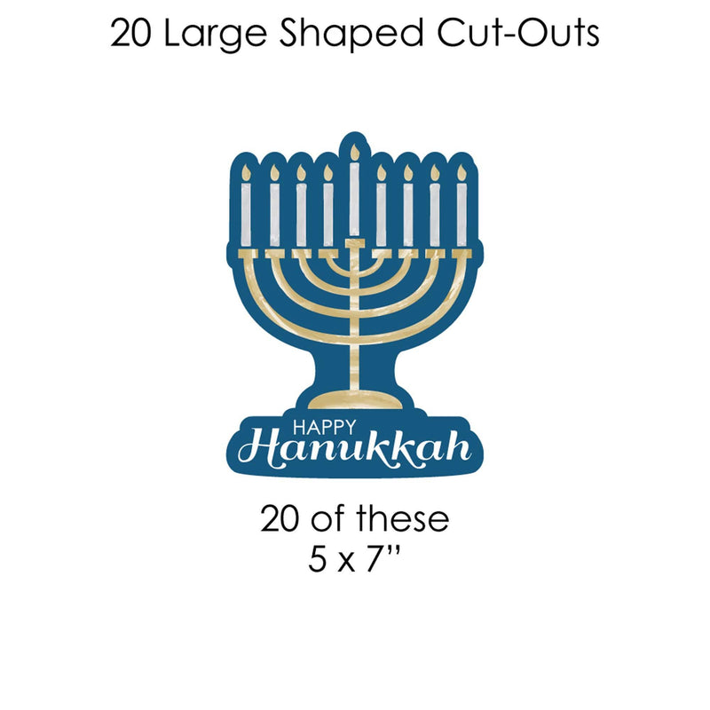 Happy Hanukkah - Chanukah Party DIY Decorations - Clothespin Garland Banner - 44 Pieces