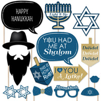 Happy Hanukkah - Chanukah Photo Booth Props Kit - 20 Count