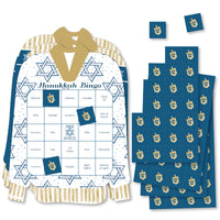 Happy Hanukkah - Bingo Cards and Markers - Chanukah Shaped Bingo Game - Set of 18