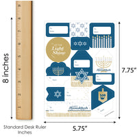 Happy Hanukkah - Assorted Chanukah Holiday Party Gift Tag Labels - To and From Stickers - 12 Sheets - 120 Stickers