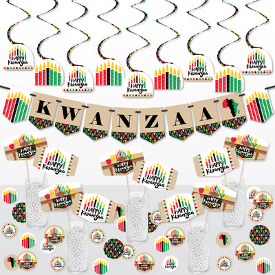 Happy Kwanzaa - African Heritage Holiday Party Supplies Decoration Kit - Decor Galore Party Pack - 51 Pieces