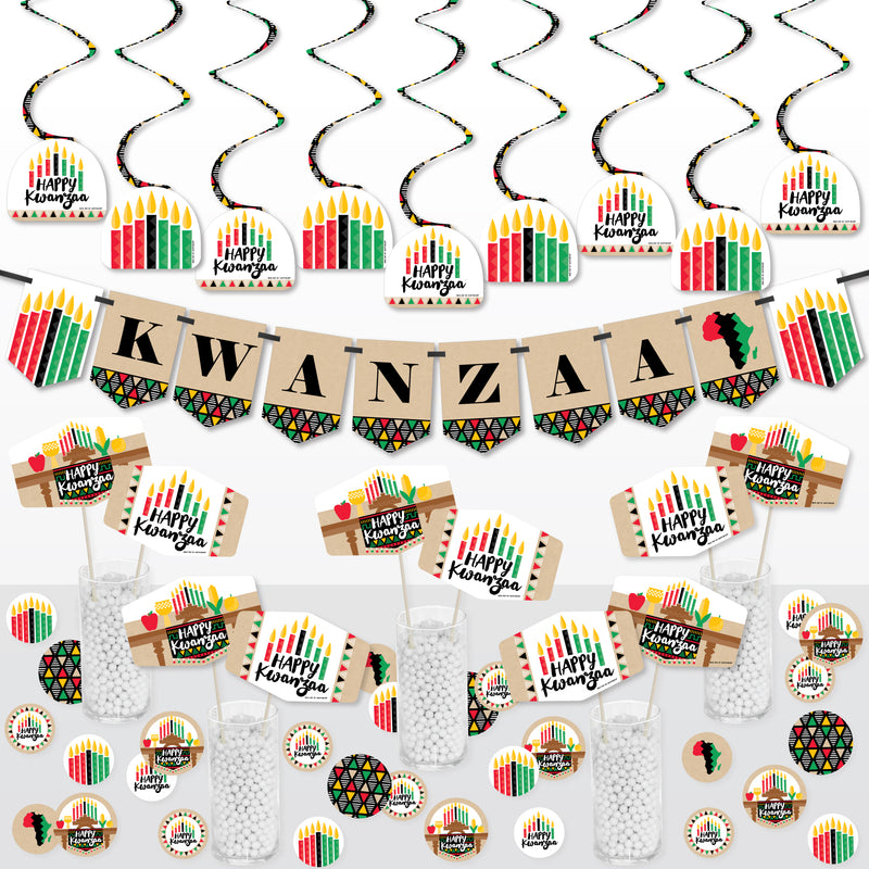 Happy Kwanzaa - African Heritage Holiday Party Supplies Decoration Kit - Decor Galore Party Pack - 51 Pieces