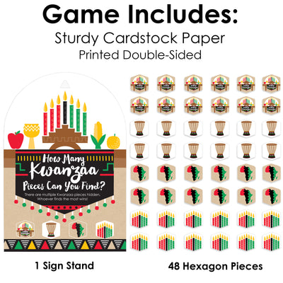 Happy Kwanzaa - African Heritage Holiday Party Scavenger Hunt - 1 Stand and 48 Game Pieces - Hide and Find Game