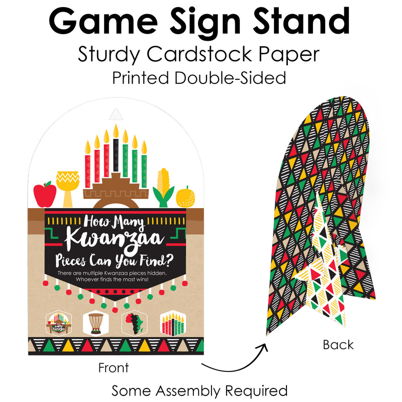 Happy Kwanzaa - African Heritage Holiday Party Scavenger Hunt - 1 Stand and 48 Game Pieces - Hide and Find Game