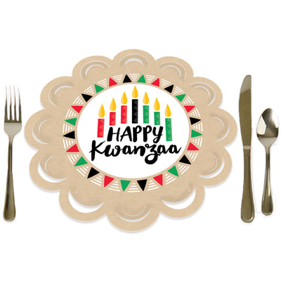 Happy Kwanzaa - African Heritage Holiday Party Round Table Decorations - Paper Chargers - Place Setting For 12