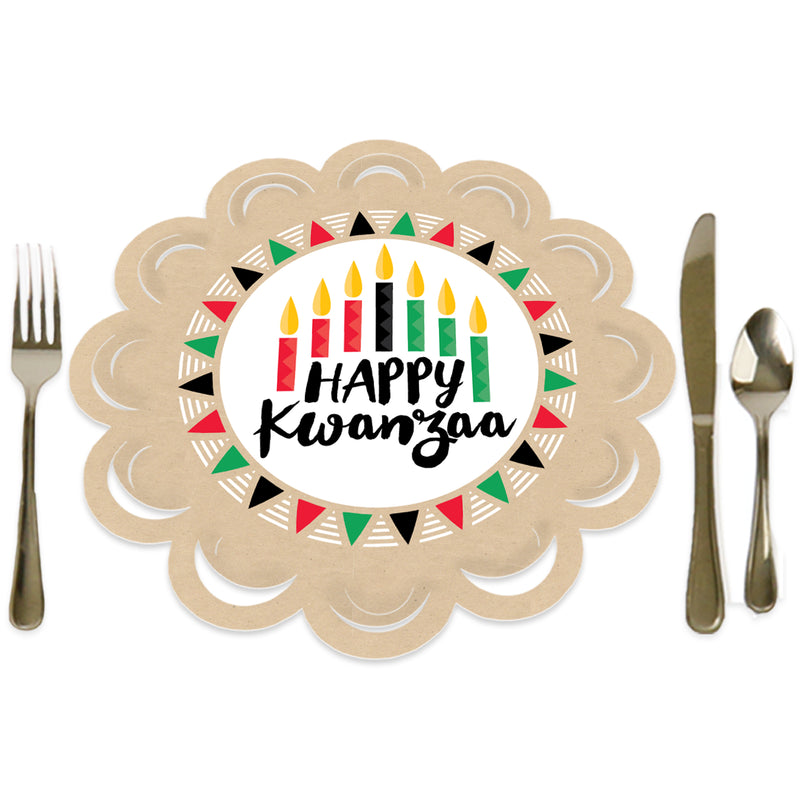Happy Kwanzaa - African Heritage Holiday Party Round Table Decorations - Paper Chargers - Place Setting For 12